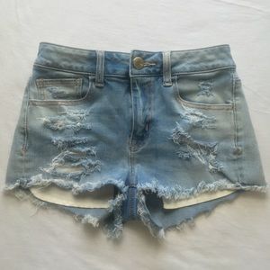 AE distressed denim shorts